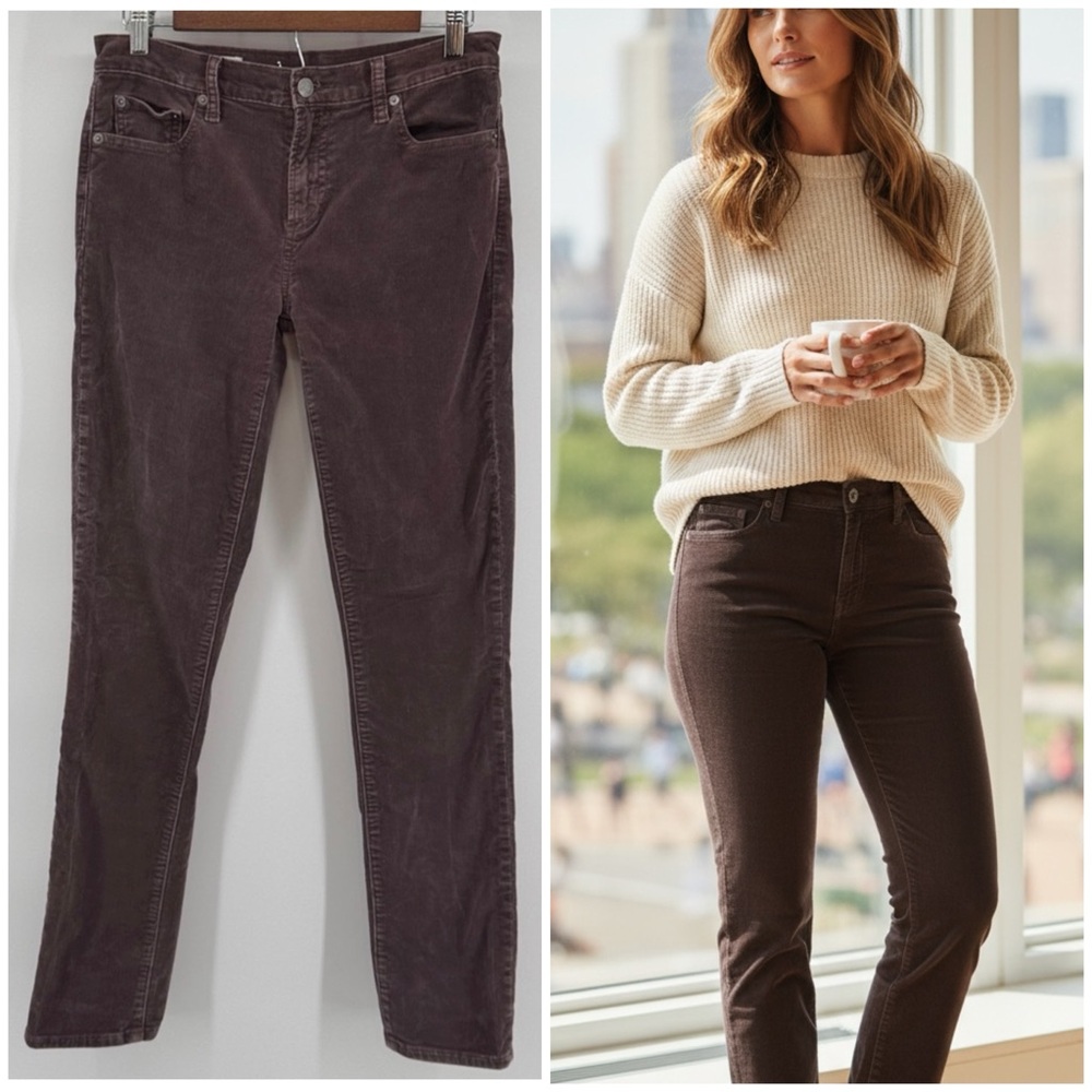 GAP Real Straight corduroy Brown with a hint of purple Mid-Rise Jeans Size 27